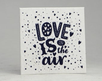 Of The Earth Seed Paper Tags 2 inch Square Love Quotes Printed Cotton Double Sided set of 24