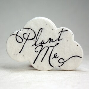 Plant Me Cloud Seed Paper Shape 3" x 2" Wildflower Cotton Fibers #10s with print