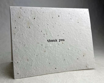 A2 Wildflower Seed Handmade Blank Recycled Thank You Card Minimalist set of 3 or 10