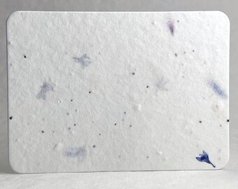 Handmade Seed Paper with Petals and wild flower seeds - flat cards 3x5 panels