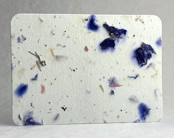 Handmade Seed Paper with Petals and wild flower seeds - flat cards 3x5 panels