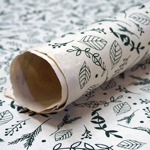 Of The Earth Seed Paper | 20x30 Handmade Sheet | Gift Wrapping Paper | Greenery Print | Set of 3, 10, or 20