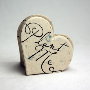 Recycled Junk Mail "Plant Me" Seed Paper Hearts 1.75" x 1.5" Wildflower Printed #47s for Weddings or Events set of 50, 100, or 400