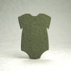 Infant Bodysuit  Shape Green Recycled Seed Paper 3" x 2" Wildflower Lotka 14s for Baby Showers set of 24