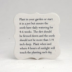 Tiny planting guide set of 10  1.75" x 1.75" double sided recycled paper inserts