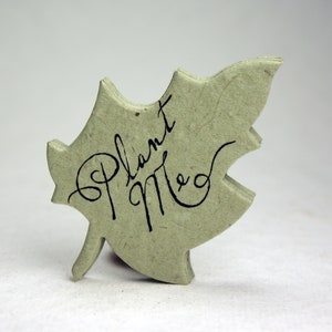 Plant Me Leaf Seed Paper Shape 3" x 2" Wildflower Green Lotka Fibers 14s with print set of 24