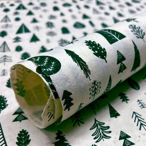 Of The Earth Seed Paper | 20x30 Handmade Sheet | Gift Wrapping Paper | Cute Green Trees | Set of 3, 10 or 20