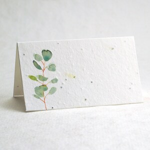 Handmade Seed Paper Folding Table Card, Place Card, Escort Card Set of 8 with Planting Instructions