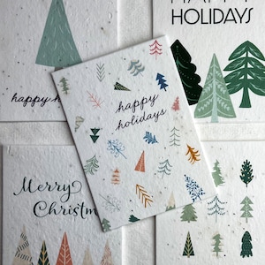 New Designs 2024 Holiday Christmas Seasonal Seed Paper Handmade Blank Recycled Card