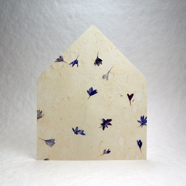 Envelope Liner Real Petals Handmade Paper set of 10 - glue at home - Fits 7 Baronial Size