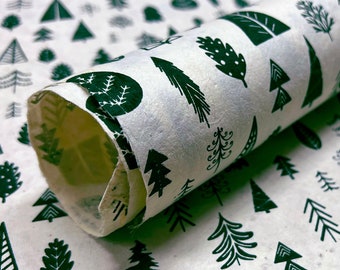 Of The Earth Seed Paper | 20x30 Handmade Sheet | Gift Wrapping Paper | Cute Green Trees | Set of 3, 10 or 20