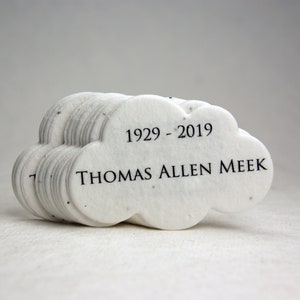 Custom, Personalized Seed Paper Memorial Cloud shapes Set of 24