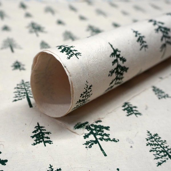 Of The Earth Seed Paper | 20x30 Handmade Sheet | Gift Wrapping Paper | Green Trees | Set of 3, 10 or 20