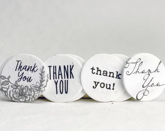 Thank You | Wildflower Seed Paper Tags | 1.5" Circles | "Plant Me" on Reverse | Set of 20