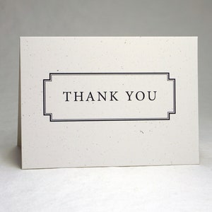 Thank You Cards 100% Recycled Blank set of 10 with Envelopes Smooth or Felt Finish