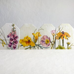 Watercolor Floral | Large Tags 2.5" wide by 3.375" tall | Handmade Wildflower Seed Paper | Set of 8