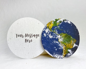 Custom, Personalized Large Seed Paper Circles | 3.25" Diameter | Your choice of image | Add Your Message | Set of 12