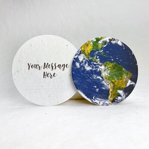 Custom, Personalized Large Seed Paper Circles | 3.25" Diameter | Your choice of image | Add Your Message | Set of 12