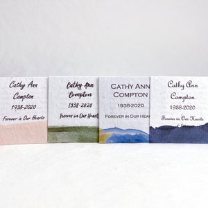 Custom Memorial Seed Paper Squares | 2" Square | Choose your Color  | Set of 24