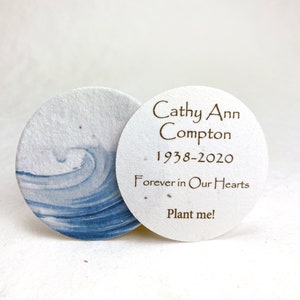 Custom, Personalized Memorial Seed Paper Circles | 2" Diameter | Your choice of image | Set of 24 | Plantable Paper with Wildflower Seeds