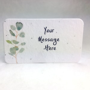 Custom, Personalized Seed Paper Card with Planting Instructions Choose Your Watercolor Art 16 cards 3.5 x 2 inch image 1
