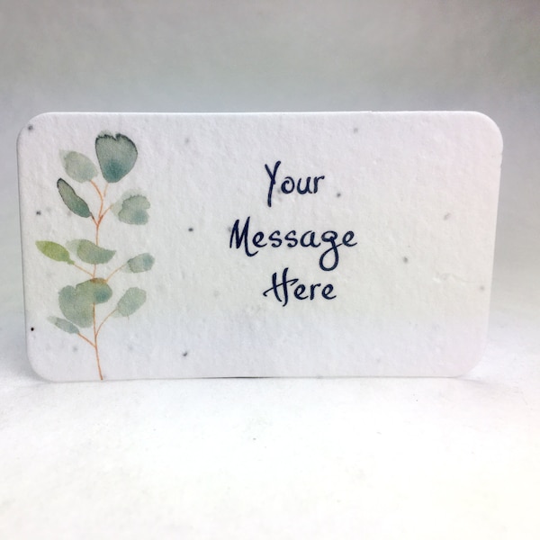 Custom, Personalized Seed Paper Card with Planting Instructions | Choose Your Watercolor Art | 16 cards | 3.5 x 2 inch