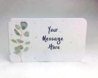 Custom, Personalized Seed Paper Card with Planting Instructions | Choose Your Watercolor Art | 16 cards | 3.5 x 2 inch