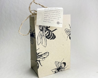 Bee Print Lotka Seed Paper Plant and Grow Gift Bags - Set of 3