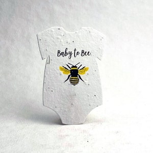 Infant Bodysuit  Shape Baby to Bee Seed Paper 3" x 2" Wildflower Cotton #10s for Baby Showers set of 12