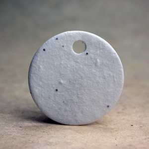 Seed Paper Circles 2" diameter Wildflower Round White Cotton Shapes for Weddings or Events Set of 24 with Holes