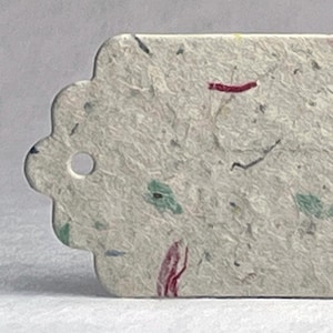 Of The Earth Seed Paper Tags 3" wide by 1.5" tall Wildflower Lotka Shapes for Weddings or Events set of 48 - Pick Your Paper