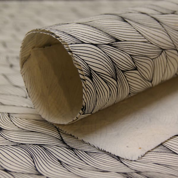 Black Wave Pattern Lotka Wrapping Paper Holiday Gift Wrap 3 sheets Black Print paper