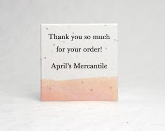 Custom, Personalized Seed Paper Squares | 2" Square | Add your message | Choose your Color  | Set of 24