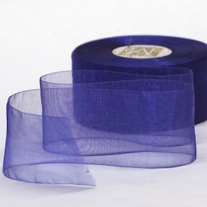 Midori Organdy 1.5&quot; Amethyst Blue Sheer Ribbon Decorating Holiday, 5 yards, OR033