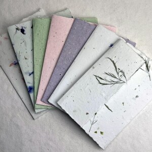 DIY Invitation Kit - Cotton Fiber Earth Friendly Petal embedded Handmade Seed Paper set of 25 6" x 9" Folding image 2