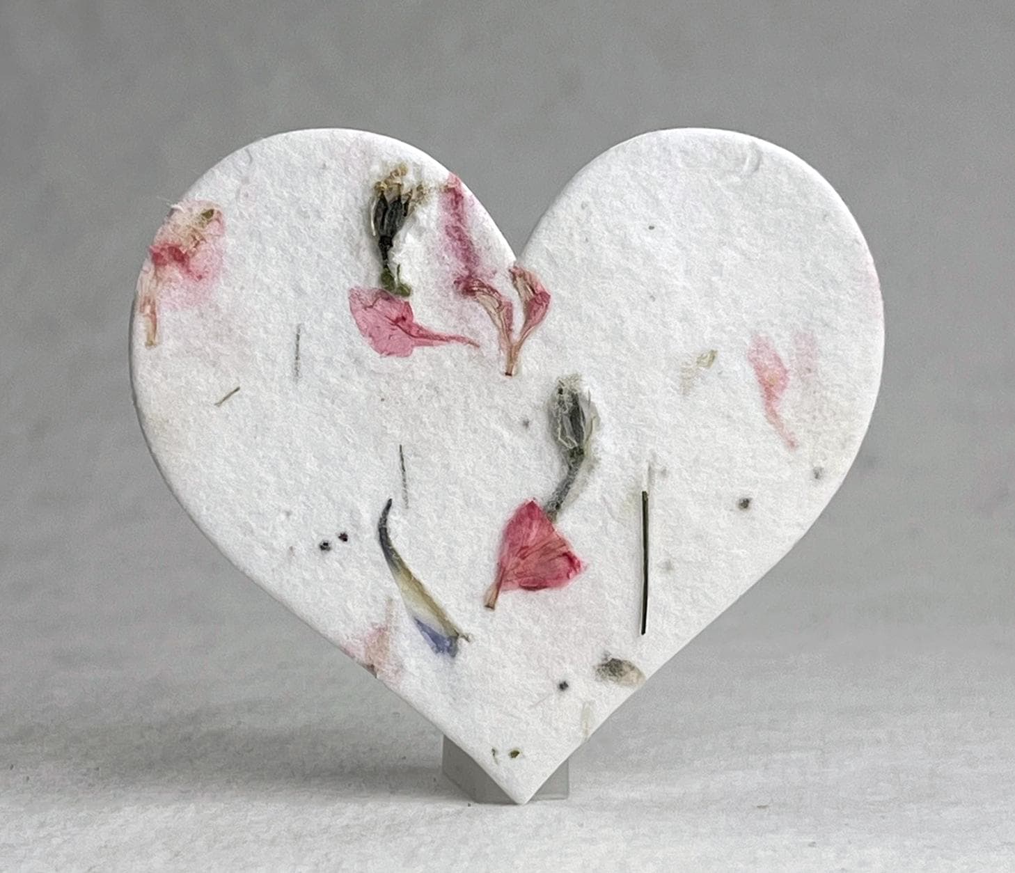 Large Recycled Fiber Seed Paper Hearts 2.85&quot;w x 2.5&quot;h Wildflower Natural Recycled Fibers #17s for Weddings or Events set of 24