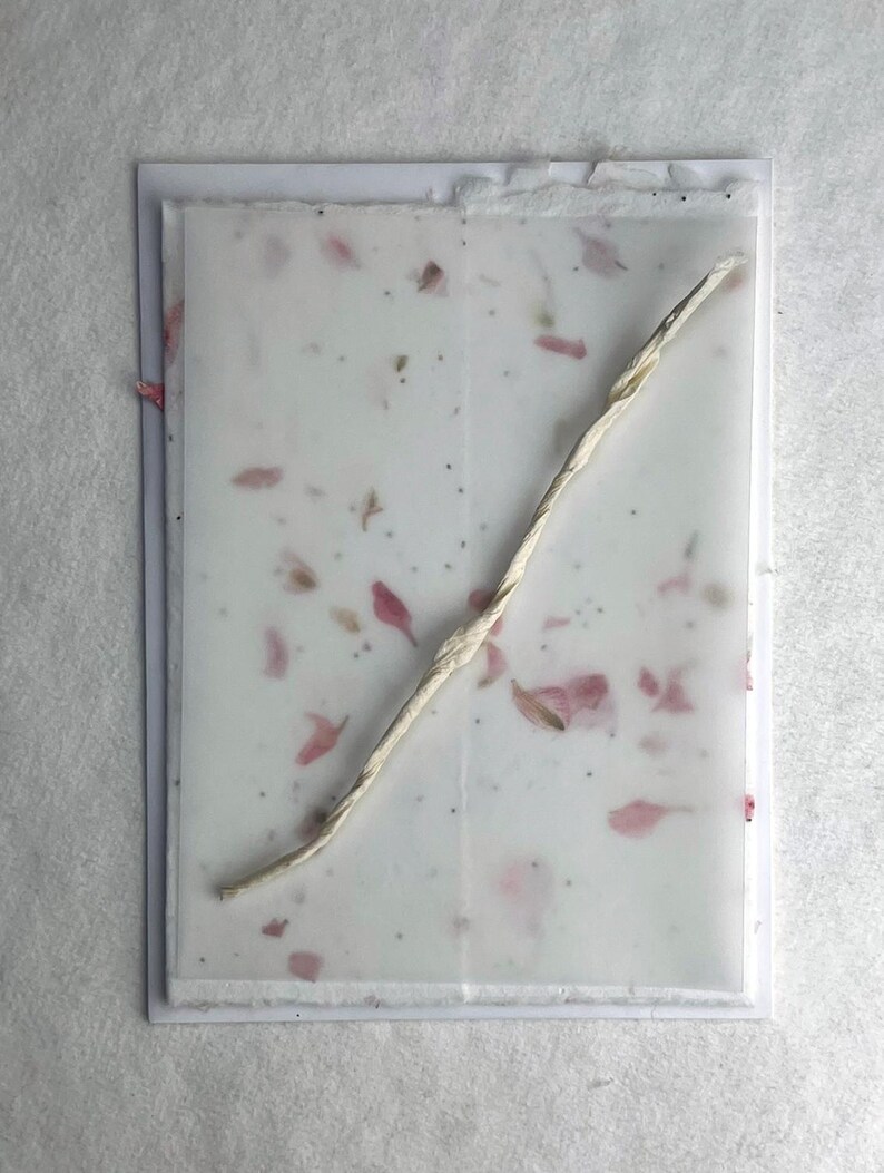 DIY Invitation Kit - Cotton Fiber Earth Friendly Petal embedded Handmade Seed Paper set of 25 6" x 9" Folding 24s