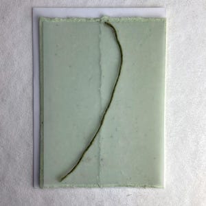 DIY Invitation Kit - Cotton Fiber Earth Friendly Petal embedded Handmade Seed Paper set of 25 6" x 9" Folding 62s Green