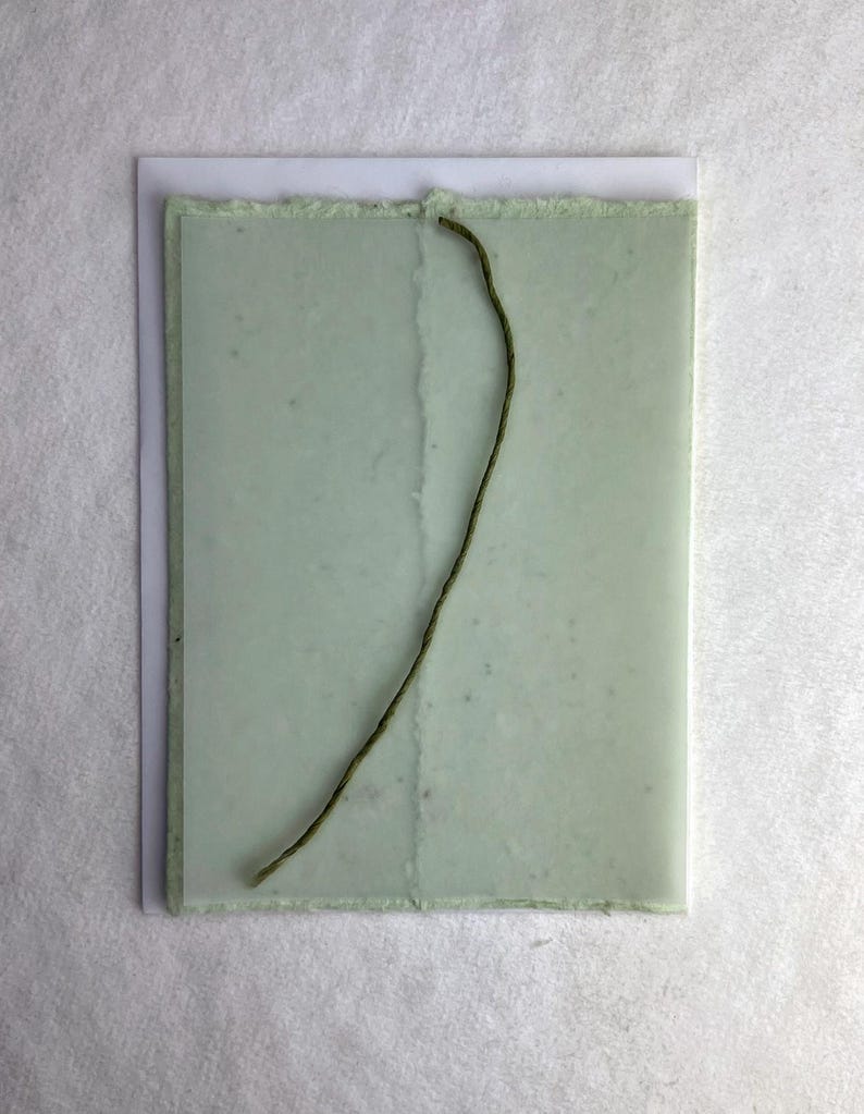 DIY Invitation Kit - Cotton Fiber Earth Friendly Petal embedded Handmade Seed Paper set of 25 6" x 9" Folding 62s Green
