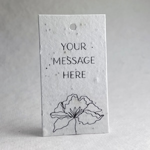 Custom, Personalized | Line Art | Wildflower Seed Paper | 3.5&quot; by 2&quot; | Gift Tags | Set of 16 with Planting Guide