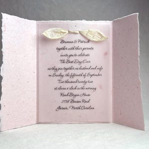DIY Invitation Kit - Cotton Fiber Earth Friendly Petal embedded Handmade Seed Paper set of 25 6" x 9" Folding image 9