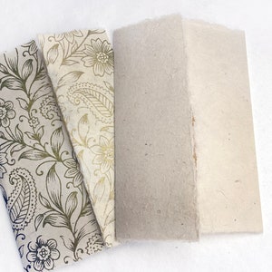 Torn Edge Handmade Lotka Paper - 7&quot; x 10&quot; Invitation Wrap or Jacket - Set of 10