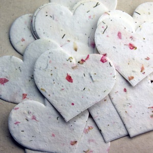 Bulk Pack Seed Paper Hearts 2.85w x 2.5h Wildflower Pink Flower Petals for Weddings or Events 24s, set of 100 image 5