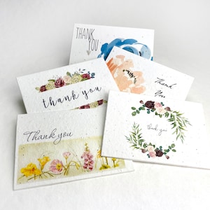 Thank You Cards - Mixed Set | Wildflower Seed Paper Handmade Blank Recycled Card | Set of 10