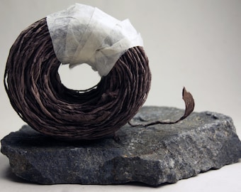 Earth Friendly Paper Twine from Handmade, Hand Dyed Paper - 8 yard lengths of narrow vegetable dyed Eco-Twist sequoia
