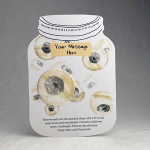Custom, Personalized Party Favor Specimen Eyeball Jar 3.5&quot; x 4.875&quot; With Seed Paper Circle 1.5&quot;, Halloween - Set of 8