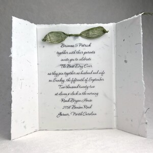 DIY Invitation Kit - Cotton Fiber Earth Friendly Petal embedded Handmade Seed Paper set of 25 6" x 9" Folding image 11