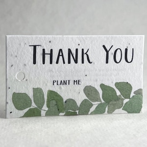 Thank You Seed Paper Gift Tags 2&quot; wide by 3.5&quot; tall set of 16