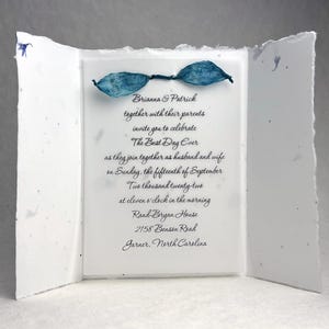 DIY Invitation Kit - Cotton Fiber Earth Friendly Petal embedded Handmade Seed Paper set of 25 6" x 9" Folding image 5