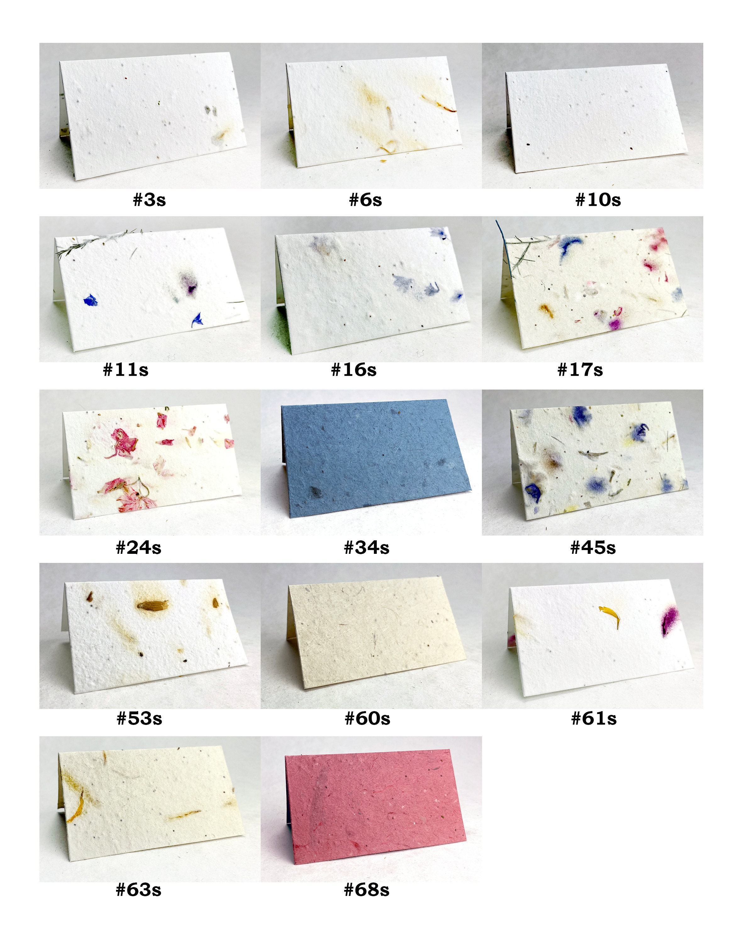 Flower Seed Paper Folding Table Card Place Card Name Card Etsy